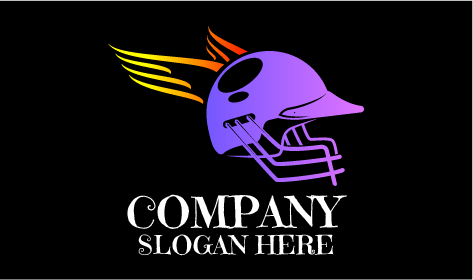 Winged Purple Helmet Cricket Logo