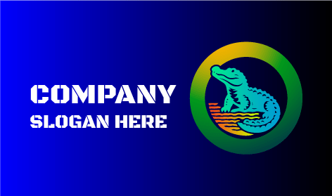 Blue Aquatic Crocodile Logo