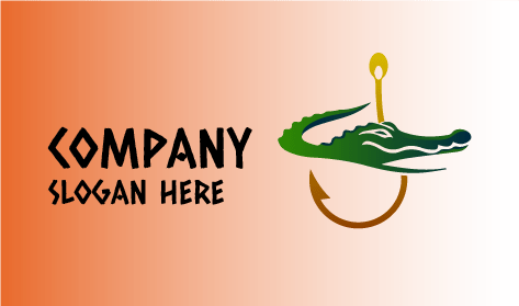 Fishing Hook Crocodile Logo