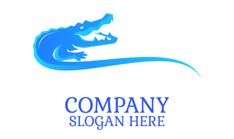Gaping Mouth Crocodile Logo