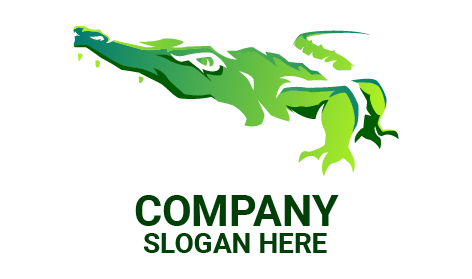 Wild Green Crocodile Logo
