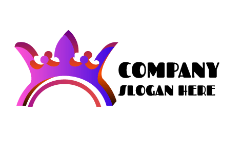 Logotipo de corona moderna en azul y morado