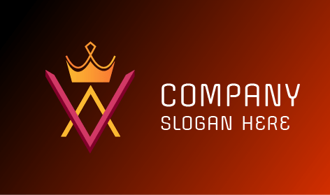 Logotipo geométrico de corona naranja