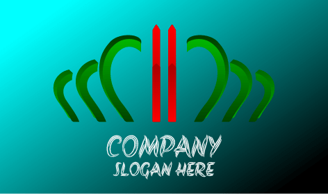 Logotipo De Corona Verde Minimalista