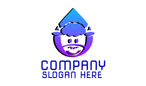 Logo Susu Domba Dengan Warna Mengilap