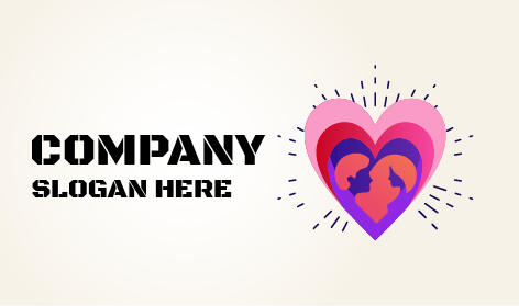 Logotipo De Namoro De Coração De Casal Romântico