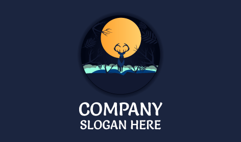 Schönes Landschaftshirsch-logo