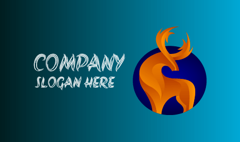 Blaues Hintergrund-hirsch-logo