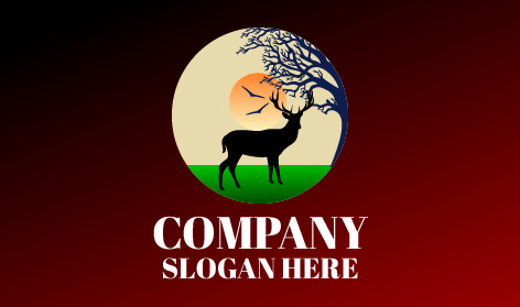 Natürliches Landschafts-hirsch-logo