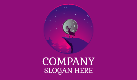 Nächtliches Hirsch-schönheitslogo