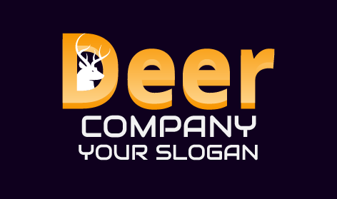 Orangefarbenes Hirsch-wortmarkenlogo