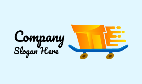 Logo Pengiriman Skateboard Biru