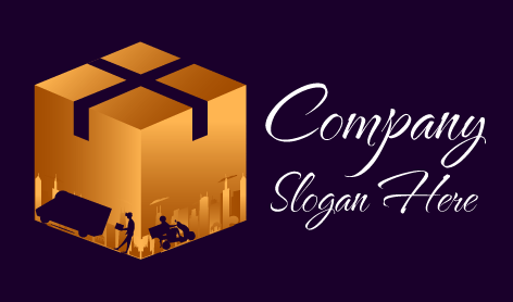 Logo Pengiriman Siluet Kotak