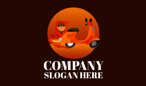 Logo Pengiriman Skuter Api Oranye