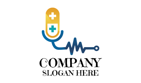 Logo Du Médecin Avec Signe De Fréquence Cardiaque
