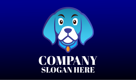 Logotipo De Perro Fiel Azul