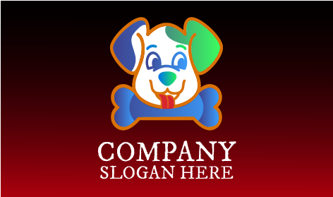 Logotipo De Perro Lamiendo Huesos