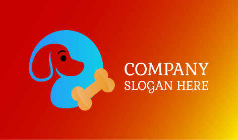 Curioso Logo De Hueso De Perro Rojo