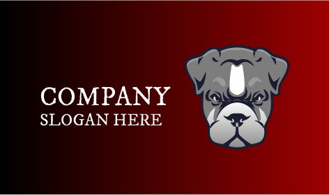 Logotipo De Bulldog Gris Feroz