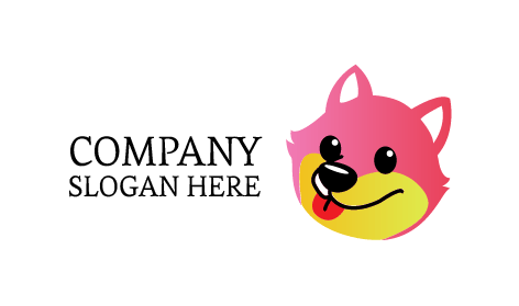 Logotipo De Perro Rosado Amigable