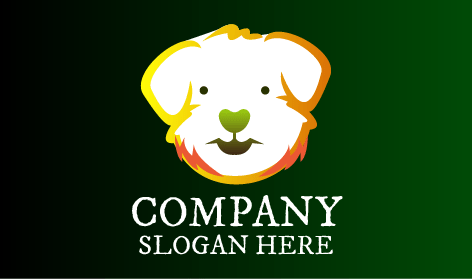 Logotipo De Animal Perro Peludo Gentil