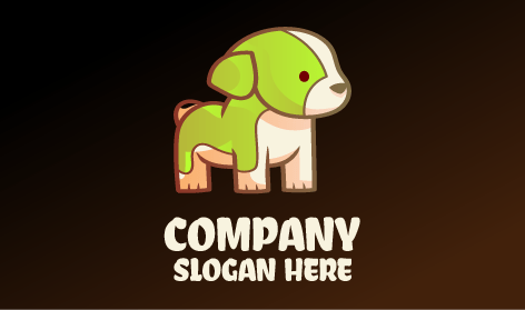 Logotipo De Cachorro De Color Verde Claro