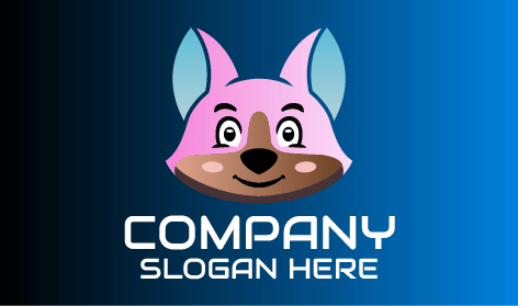 Lindo Logotipo De Perro Rosado