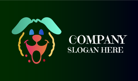 Logotipo De Perro Con Colores Del Arco Iris