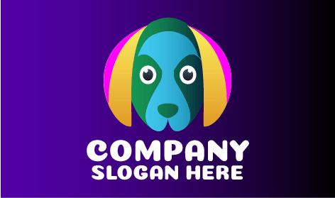 Logotipo De Perro De Ojos Redondos