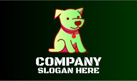 Logotipo De Perro Verde Entrenado
