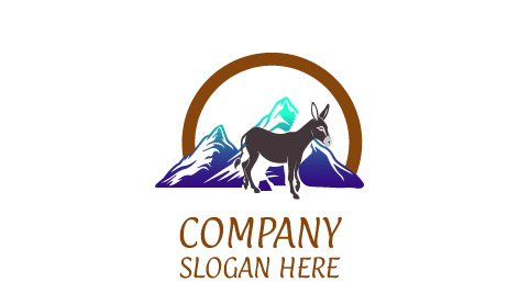 Logo Keledai Lereng Gunung Yang Menarik