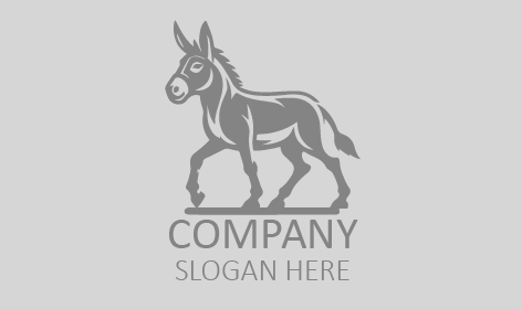 Gray Donkey Outline Logo