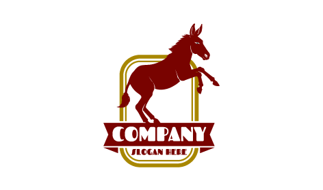 Logotipo Del Burro Al Galope Granate