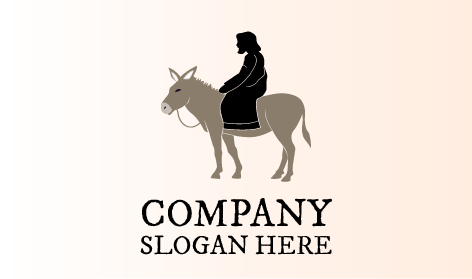 Logo Keledai Penunggang Kuda Yang Maskulin