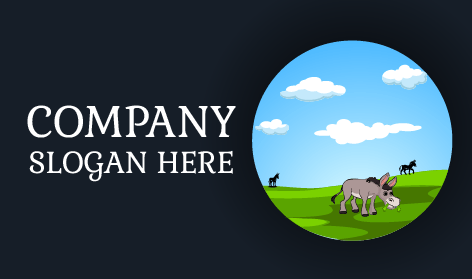 Logo Keledai Padang Rumput Yang Damai