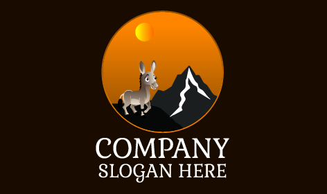 Logotipo Del Burro De Montaña Escarpado
