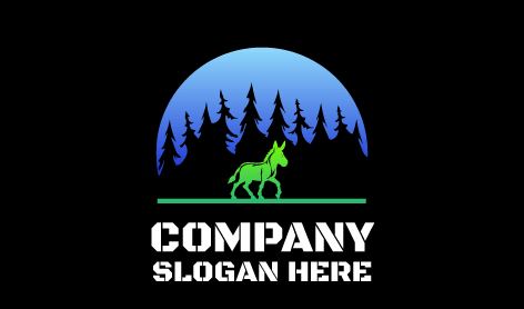 Logo Siluet Keledai Berlari