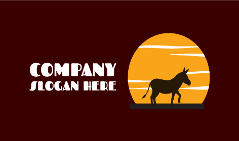 Walking Donkey Silhouette Logo