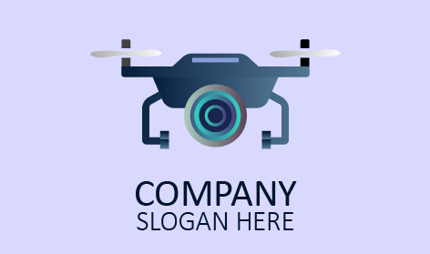 Logo de surveillance par drone bleu