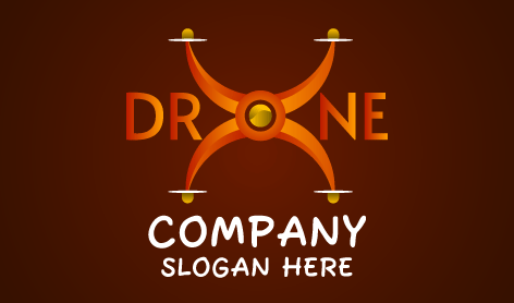 Logo De Drone Orange Audacieux