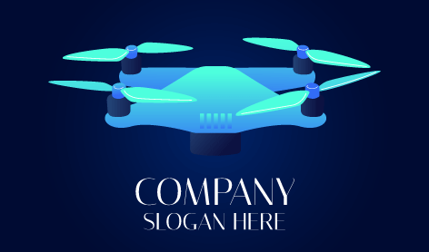 Logo Drone Bleu Volant