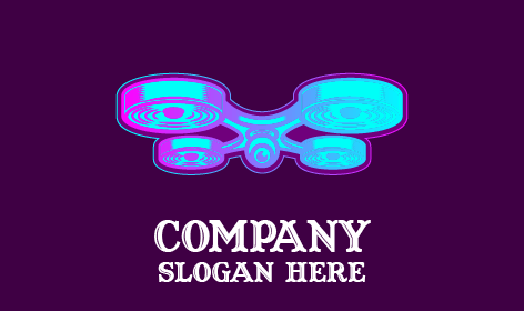 Logo Drone Bleu Néon