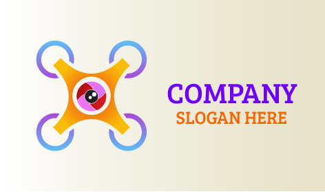 Logo De Drone De Surveillance Quadricoptère