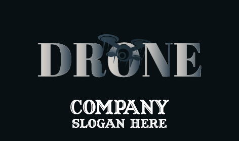 Logo Drone Lettre Argentée