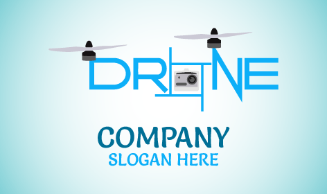 Logo De Drone Bleu Ciel