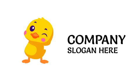 Logo Bebek Mengedip Yang Menggemaskan