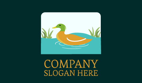 Logo Bebek Dan Burung Yang Sedang Mandi