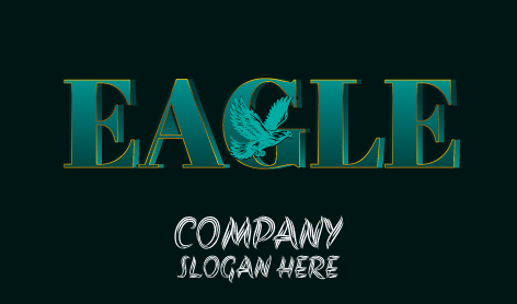 Logo Tanda Kata Elang Biru Kehijauan