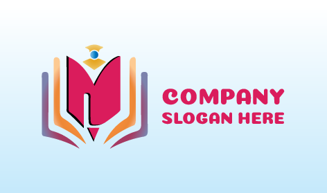 Logotipo Educativo De La Página Del Libro De Color Rosa Oscuro