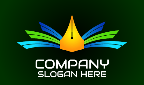 Logotipo Educativo Con Bolígrafo Con Punta Dorada